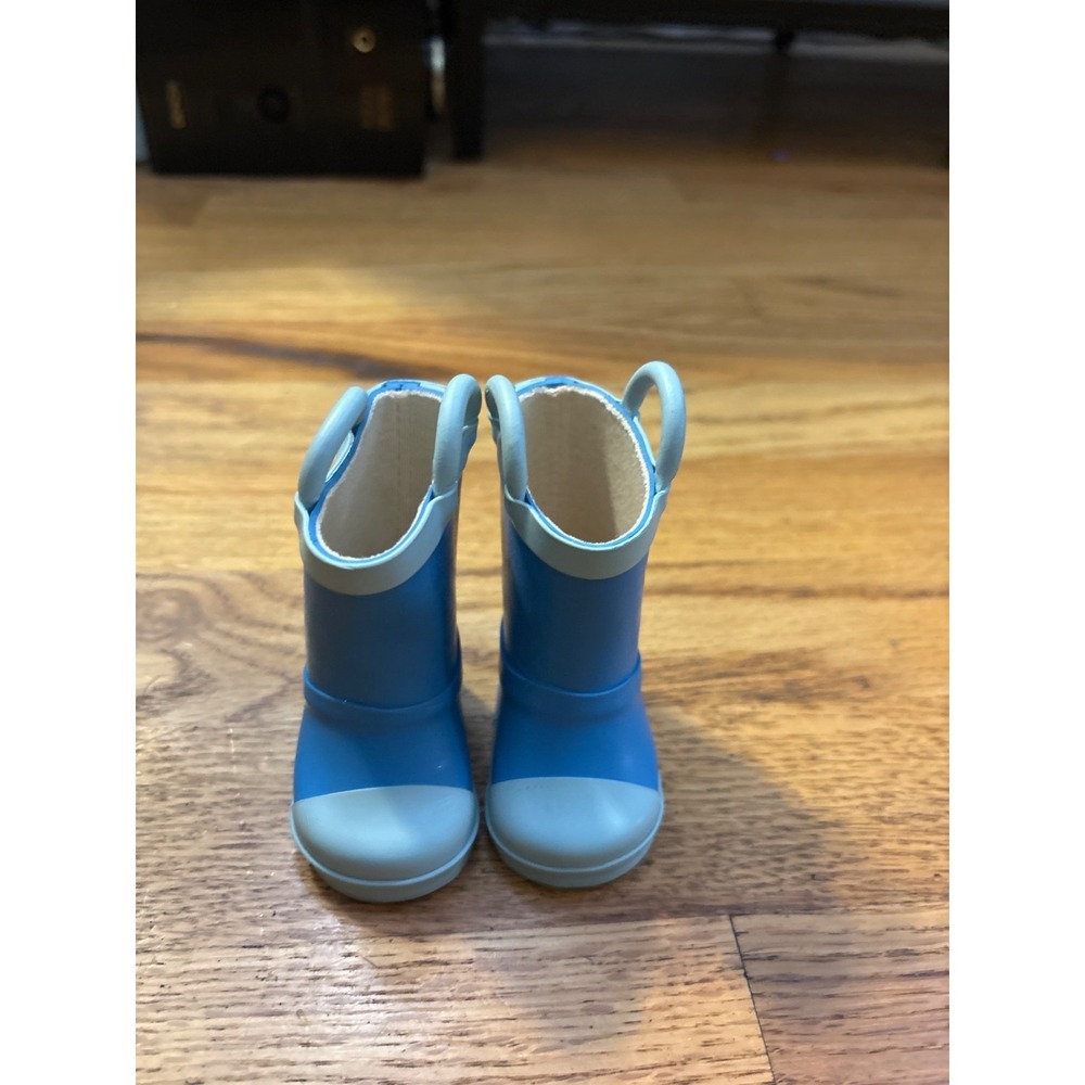 American DollBlue & Grey Toddler Rain Boots With Pull Handles